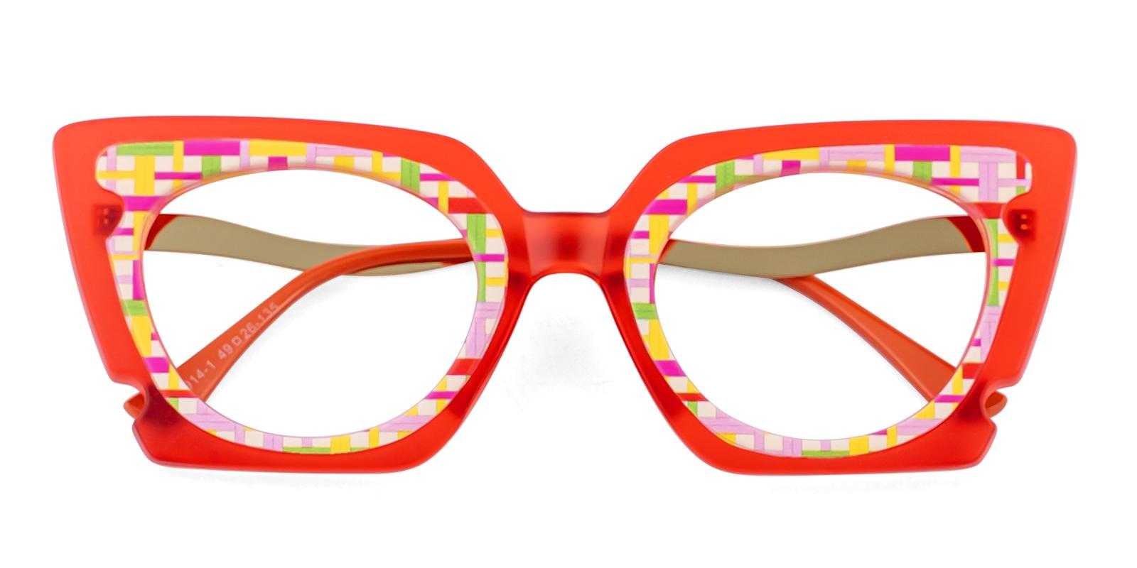 Equality Red Acetate Eyeglasses , UniversalBridgeFit Frames from ABBE Glasses