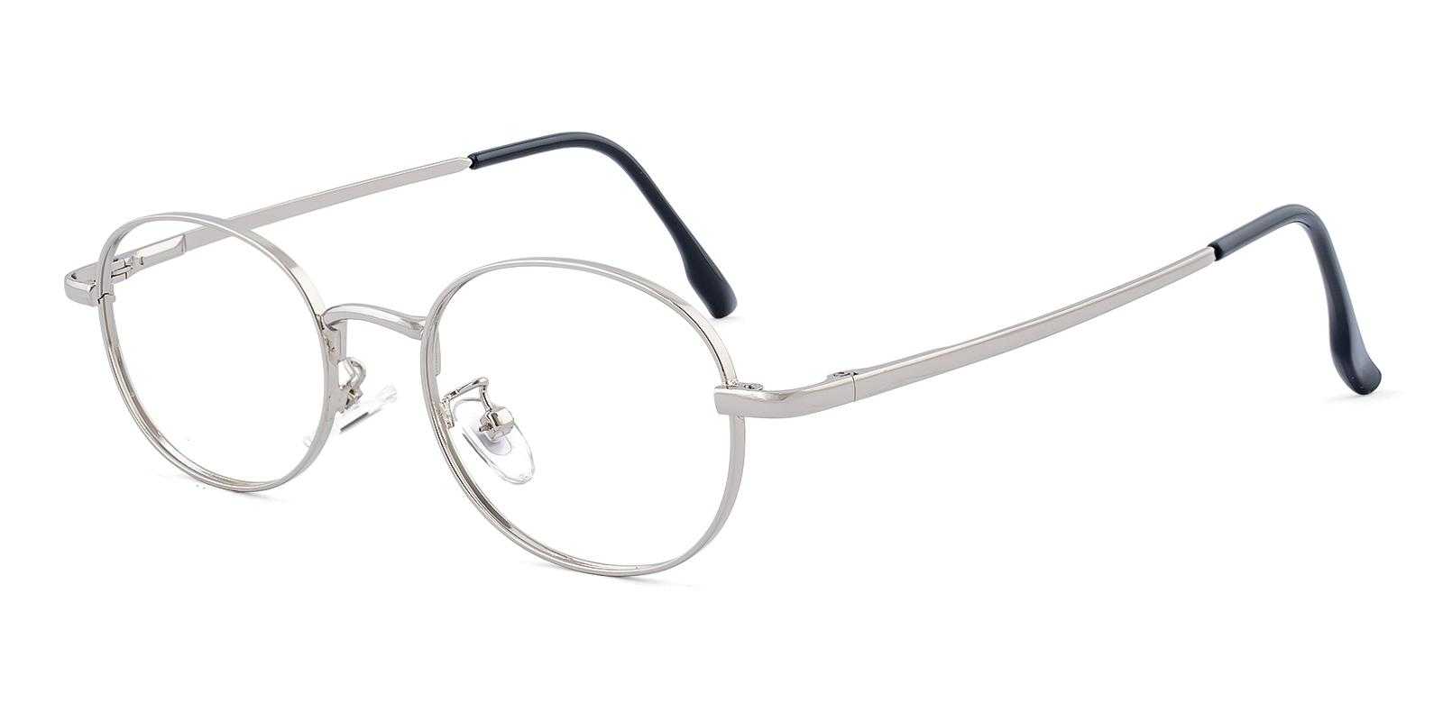 Eloquence Silver Metal Eyeglasses , SpringHinges , NosePads Frames from ABBE Glasses