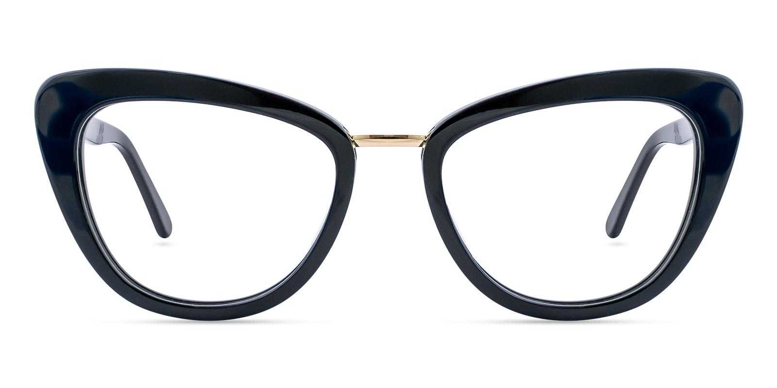  Black Acetate Eyeglasses , SpringHinges , UniversalBridgeFit Frames from ABBE Glasses
