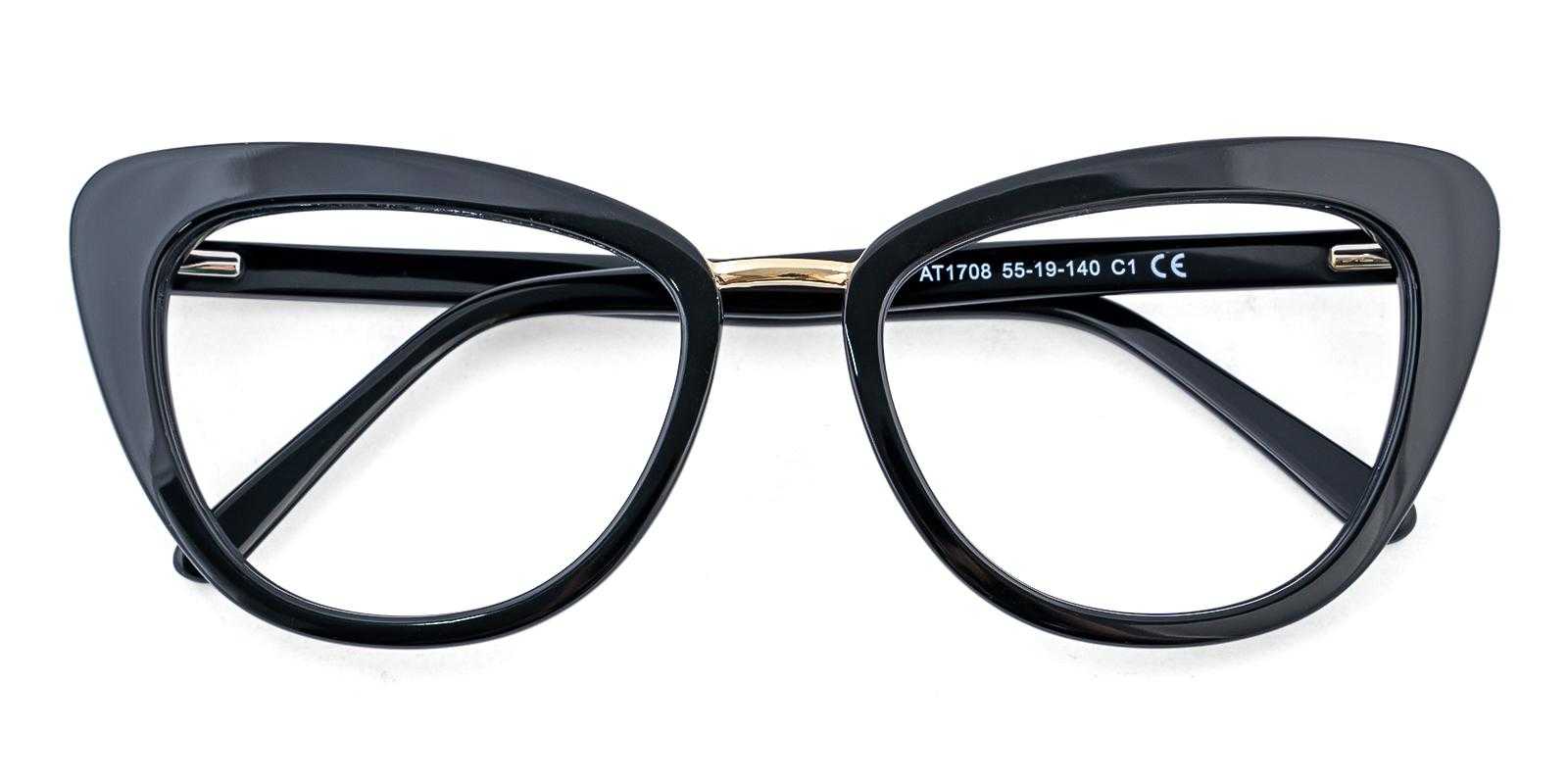  Black Acetate Eyeglasses , SpringHinges , UniversalBridgeFit Frames from ABBE Glasses