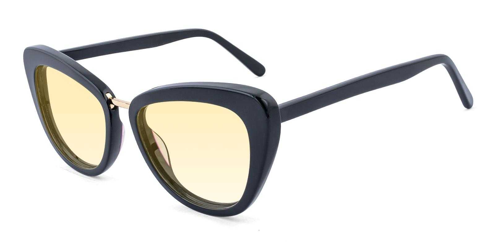 Bellona Black Acetate SpringHinges , Sunglasses , UniversalBridgeFit Frames from ABBE Glasses