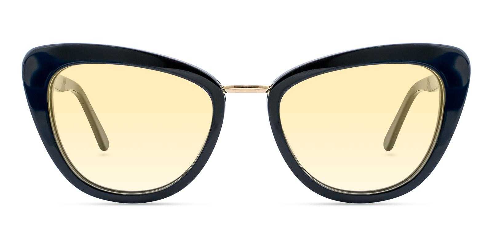 Bellona Black Acetate SpringHinges , Sunglasses , UniversalBridgeFit Frames from ABBE Glasses