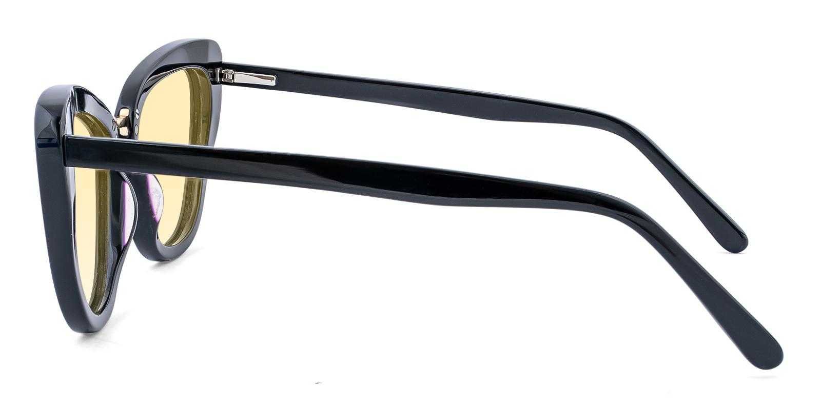 Bellona Black Acetate SpringHinges , Sunglasses , UniversalBridgeFit Frames from ABBE Glasses