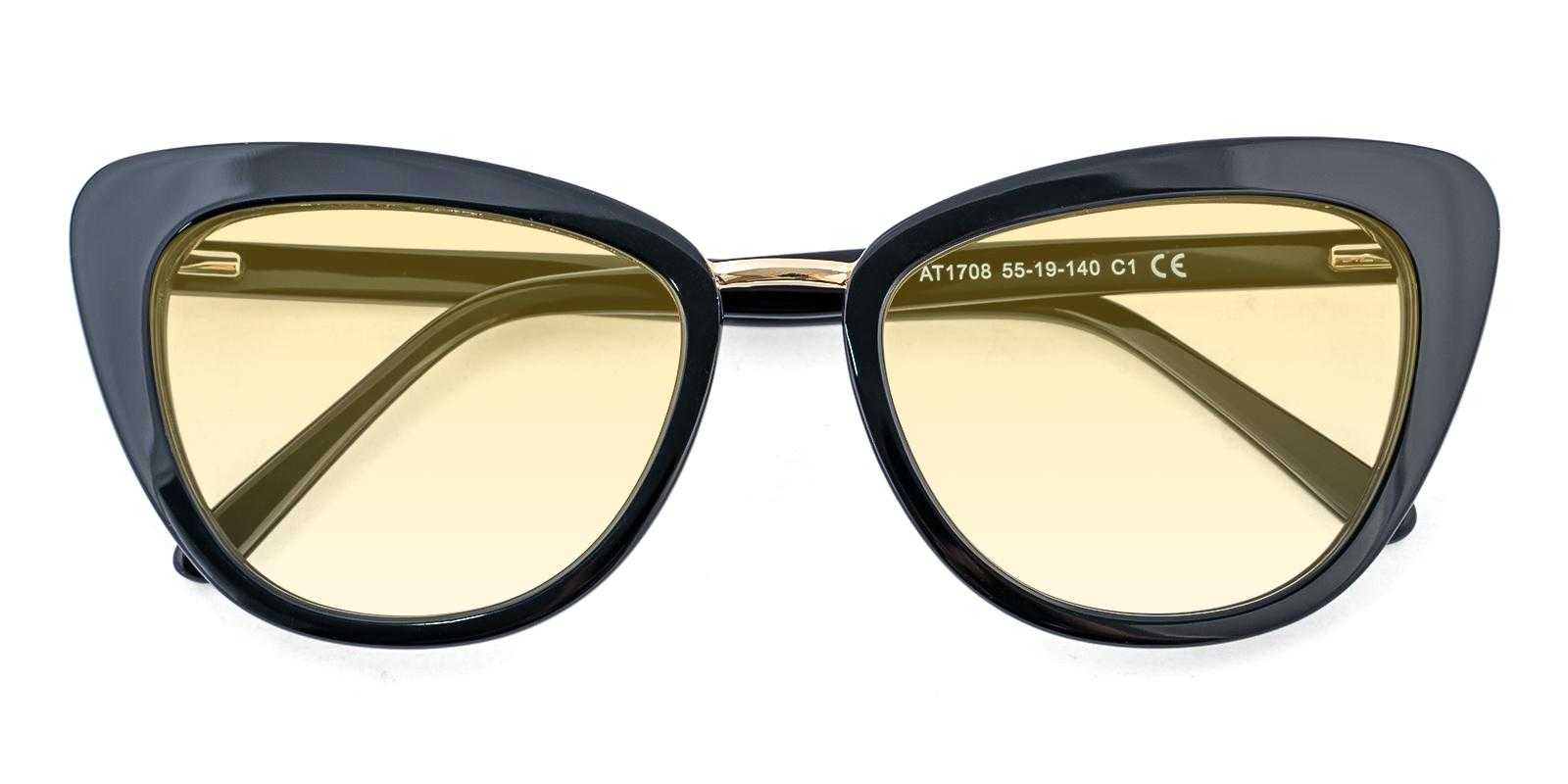 Bellona Black Acetate SpringHinges , Sunglasses , UniversalBridgeFit Frames from ABBE Glasses
