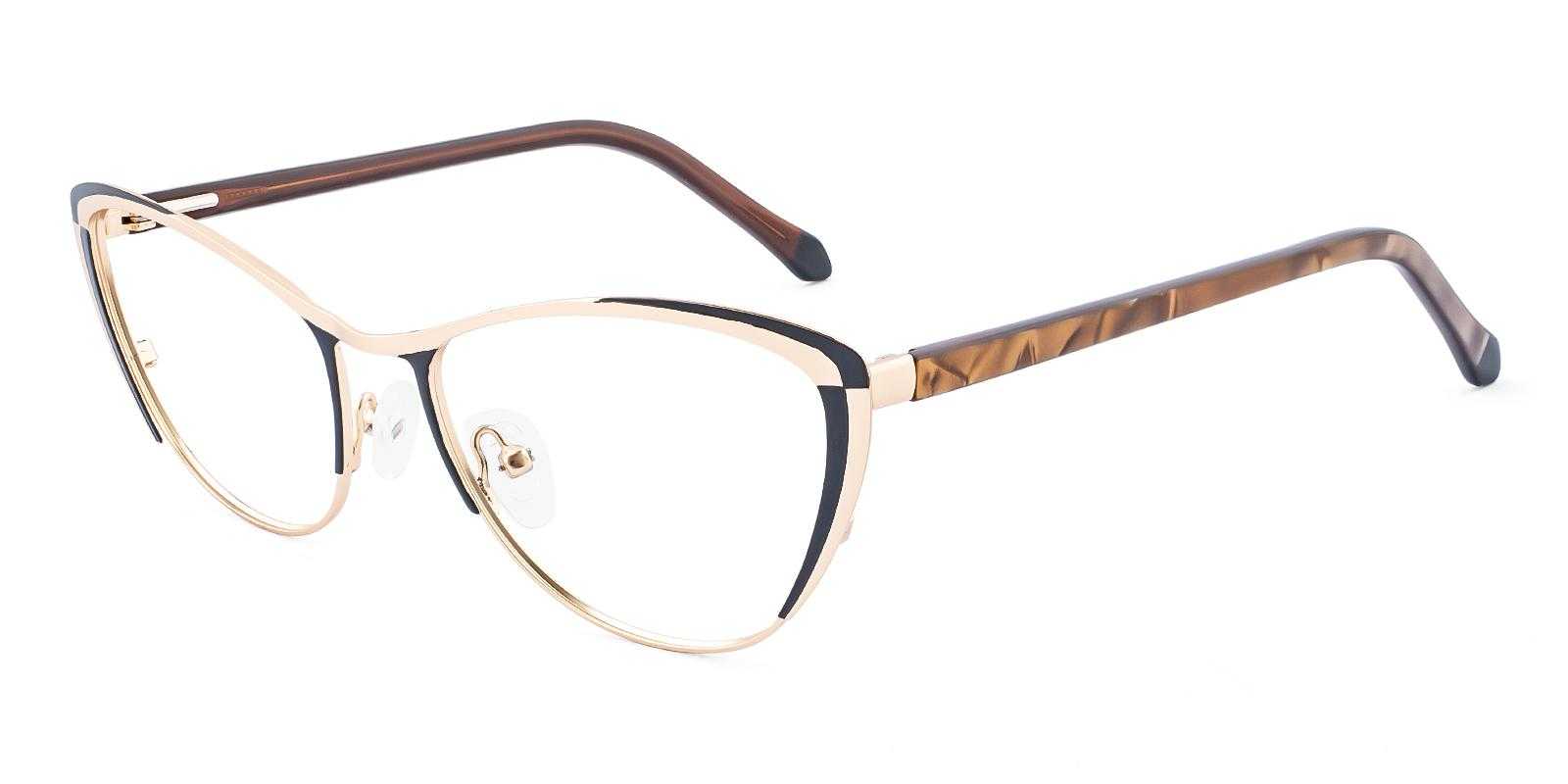 Arielle Gold Metal Eyeglasses , SpringHinges , NosePads Frames from ABBE Glasses