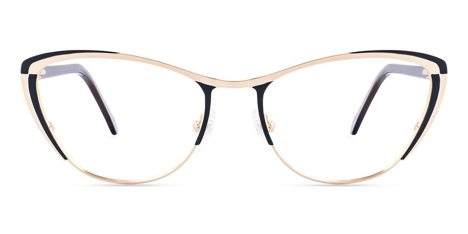 Arielle Gold Metal Eyeglasses , SpringHinges , NosePads Frames from ABBE Glasses
