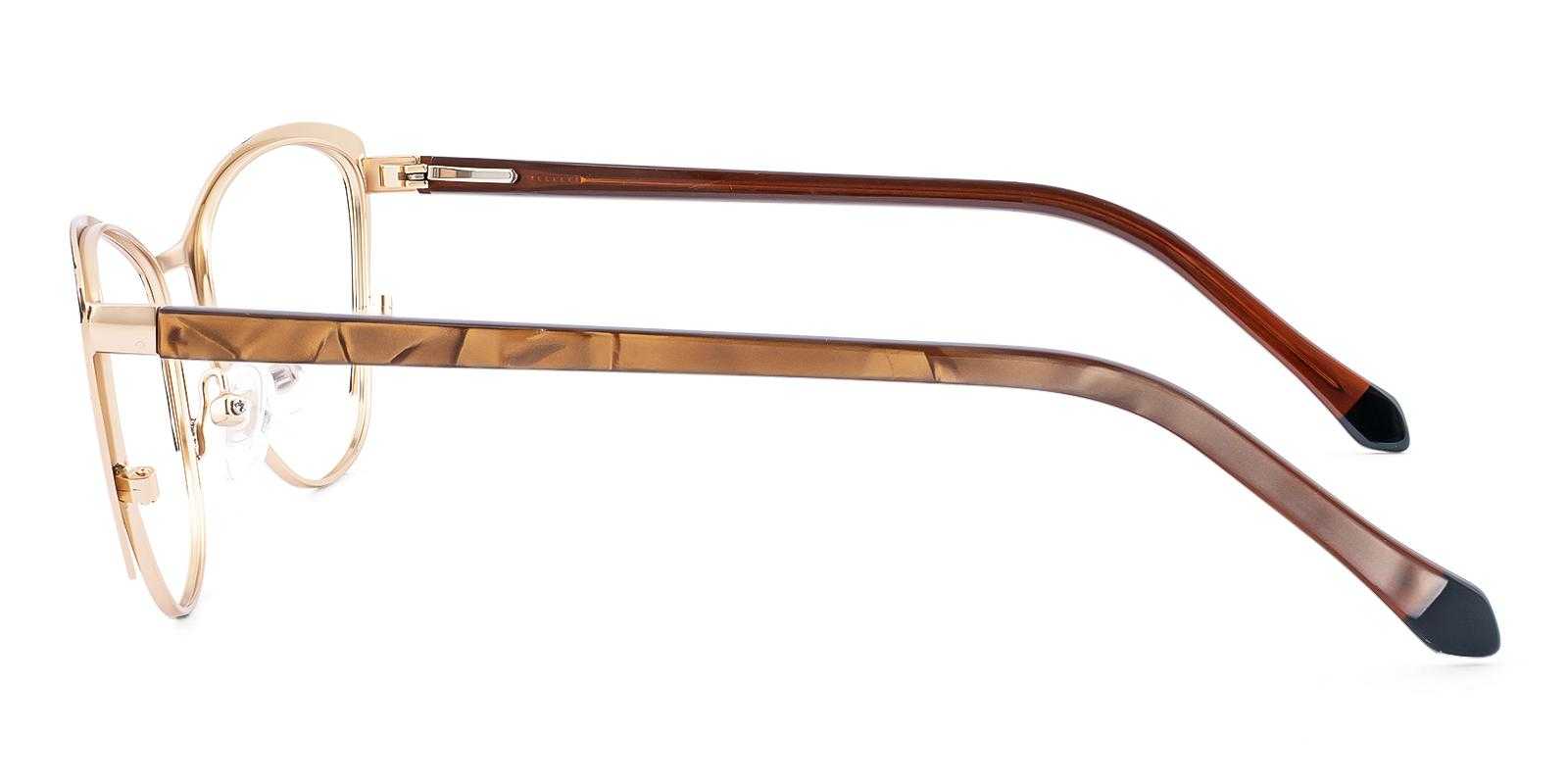 Arielle Gold Metal Eyeglasses , SpringHinges , NosePads Frames from ABBE Glasses
