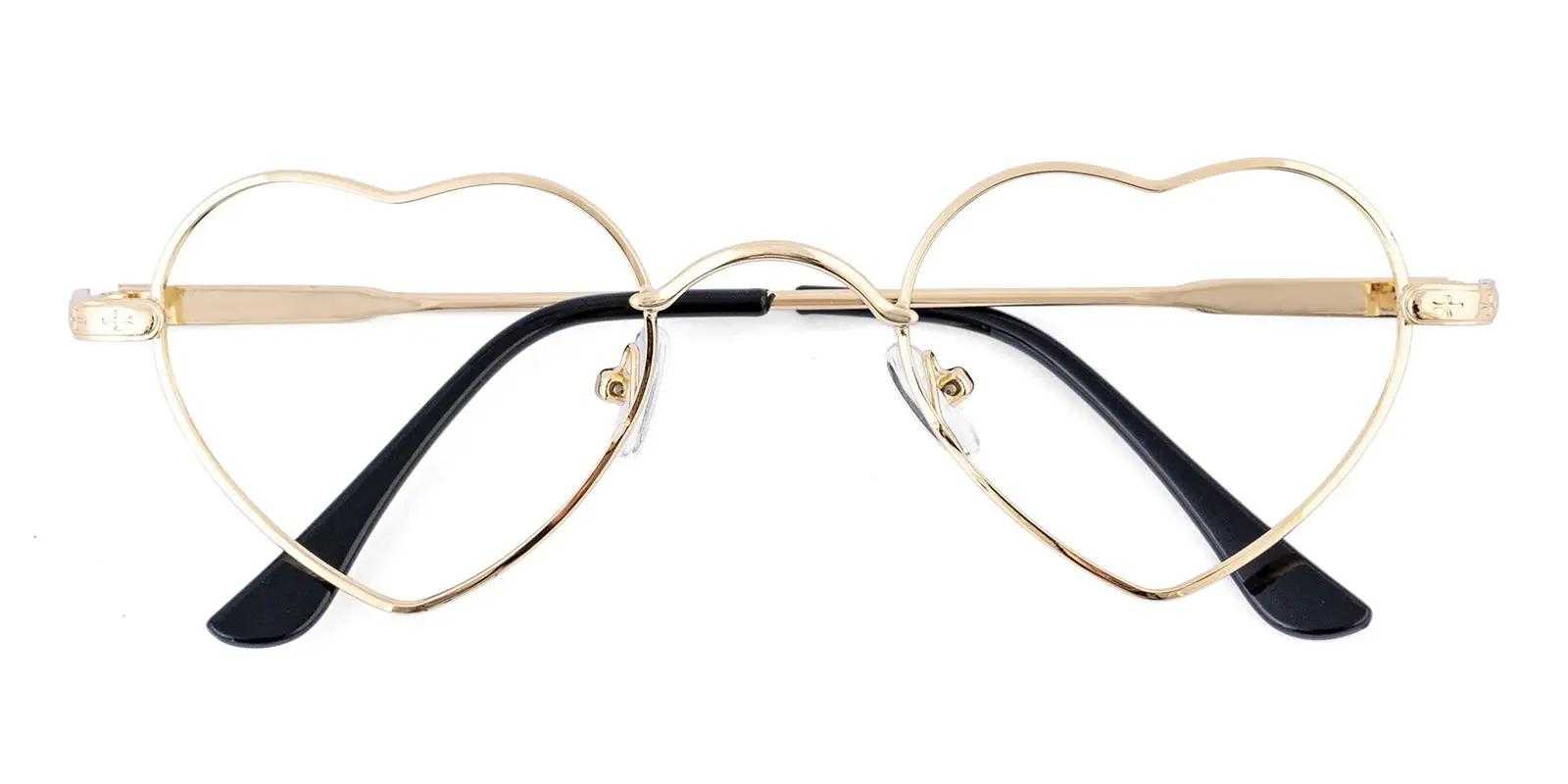 Bad-Bunny Gold Metal Eyeglasses , NosePads Frames from ABBE Glasses