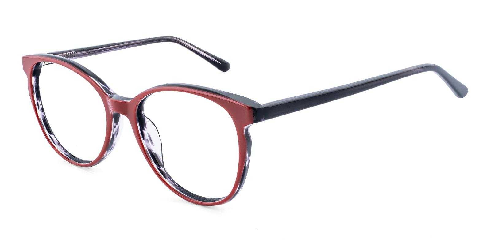 Tricia Red Acetate Eyeglasses , SpringHinges , UniversalBridgeFit Frames from ABBE Glasses