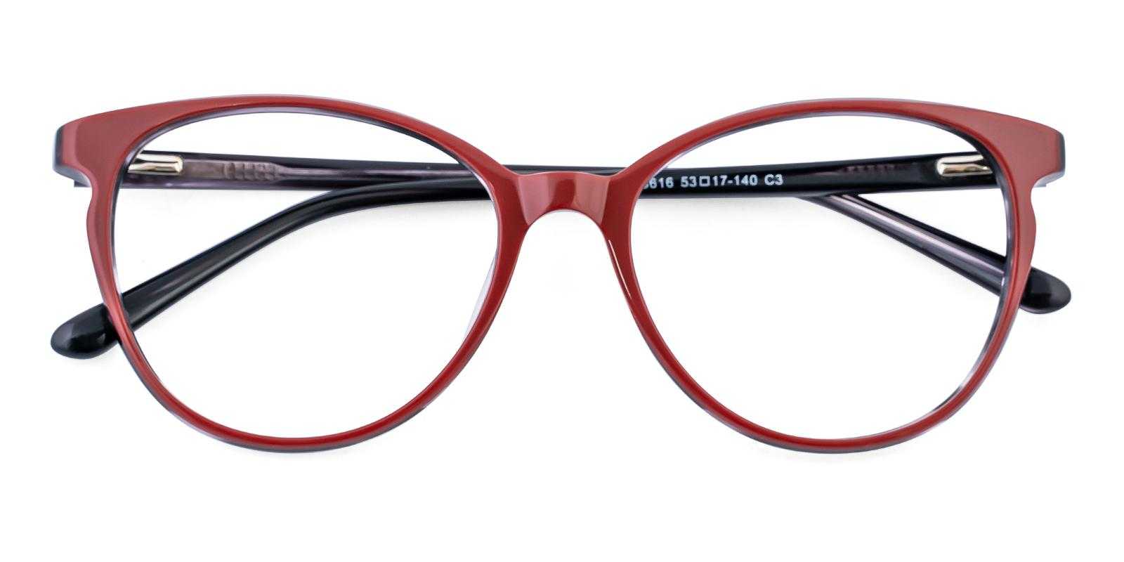 Tricia Red Acetate Eyeglasses , SpringHinges , UniversalBridgeFit Frames from ABBE Glasses