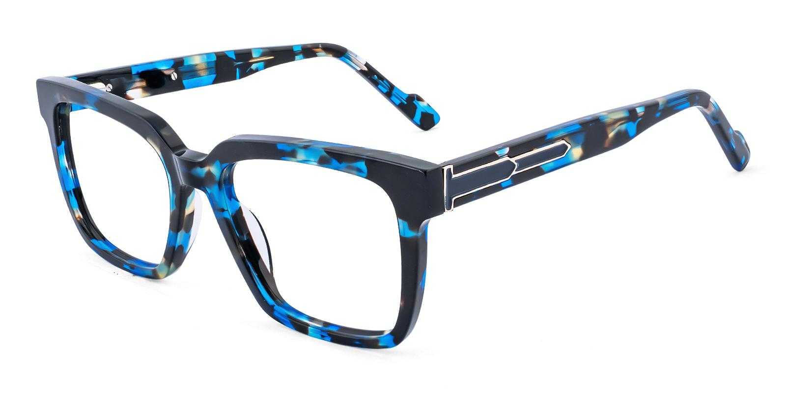 Weston Blue Acetate Eyeglasses , SpringHinges , UniversalBridgeFit Frames from ABBE Glasses