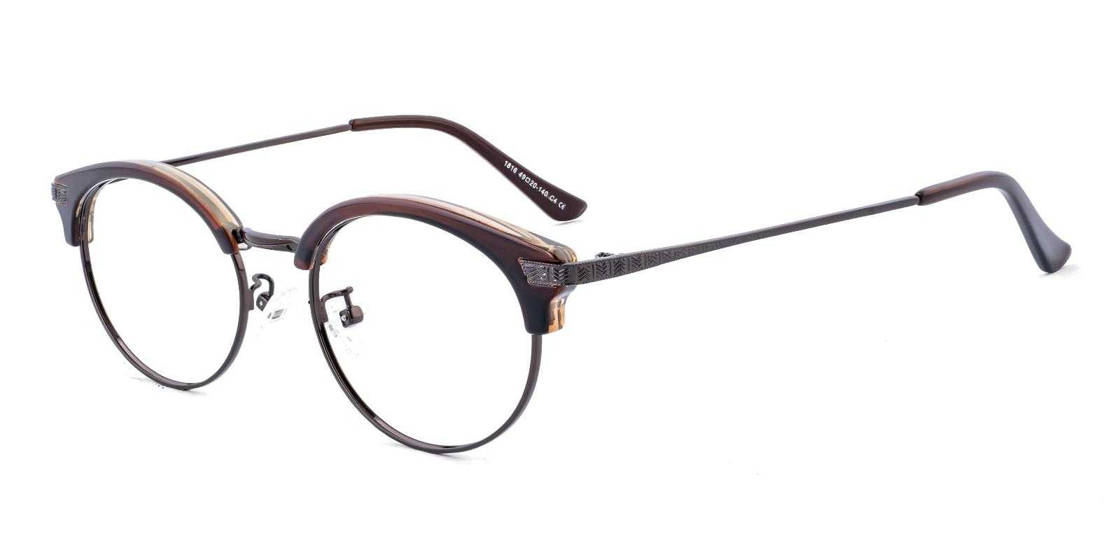 Lyanna Brown Metal , TR Eyeglasses , NosePads Frames from ABBE Glasses