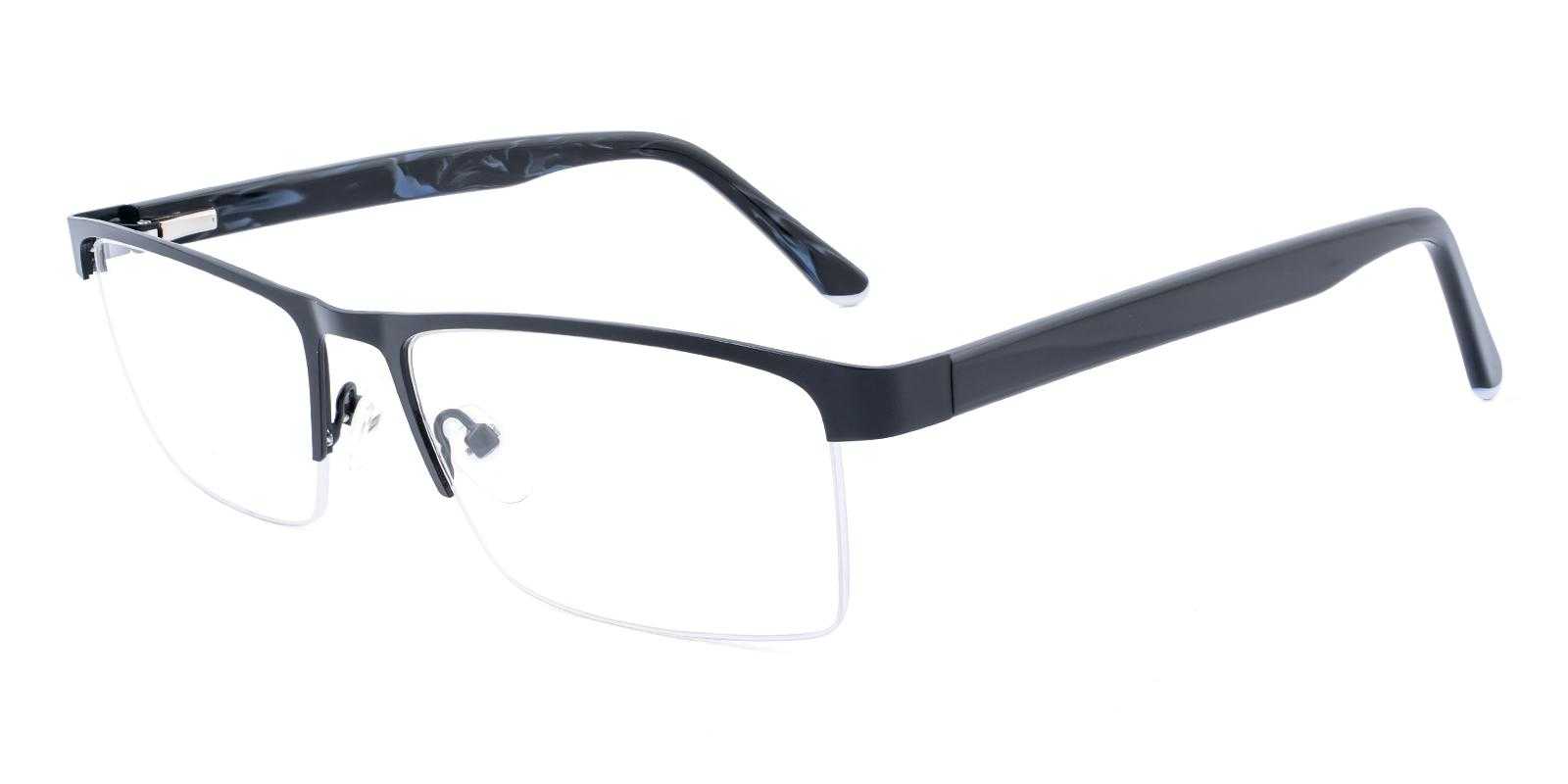 Mancy Black Metal Eyeglasses , SpringHinges , NosePads Frames from ABBE Glasses