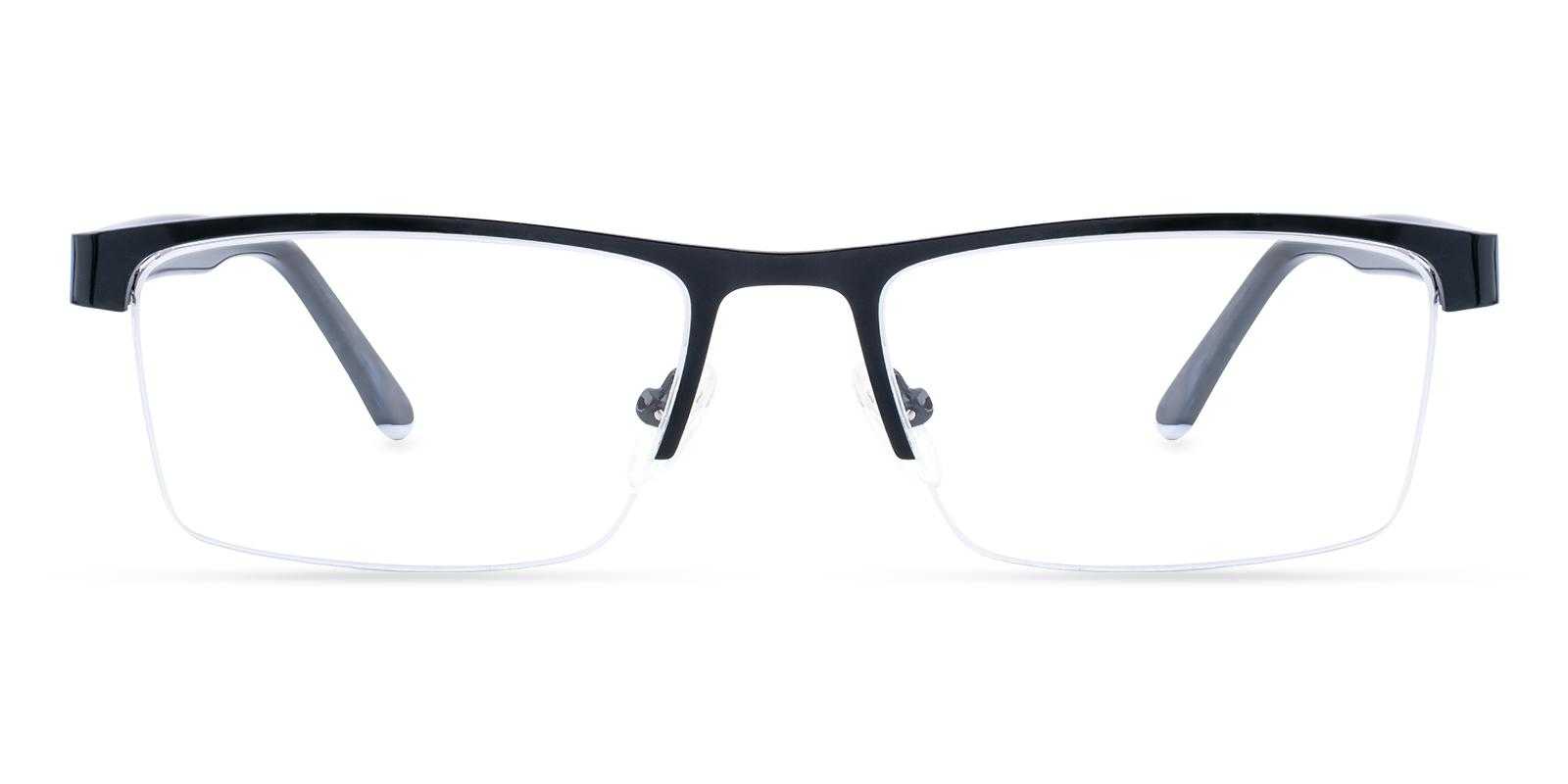 Mancy Black Metal Eyeglasses , SpringHinges , NosePads Frames from ABBE Glasses