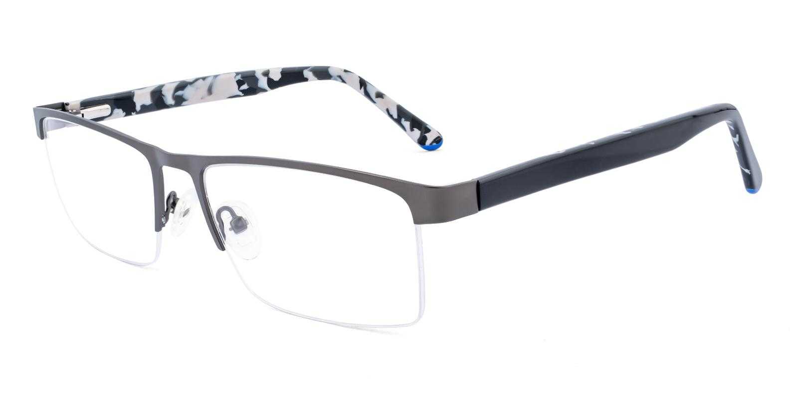 Mancy Gun Metal Eyeglasses , SpringHinges , NosePads Frames from ABBE Glasses