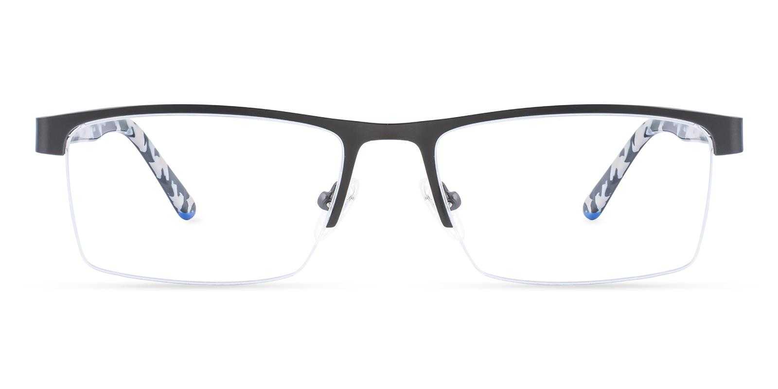 Mancy Gun Metal Eyeglasses , SpringHinges , NosePads Frames from ABBE Glasses