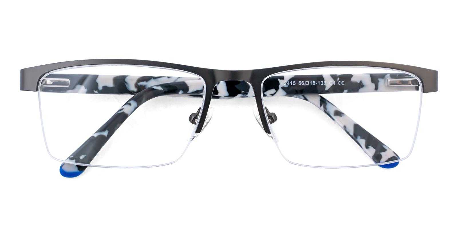 Mancy Gun Metal Eyeglasses , SpringHinges , NosePads Frames from ABBE Glasses