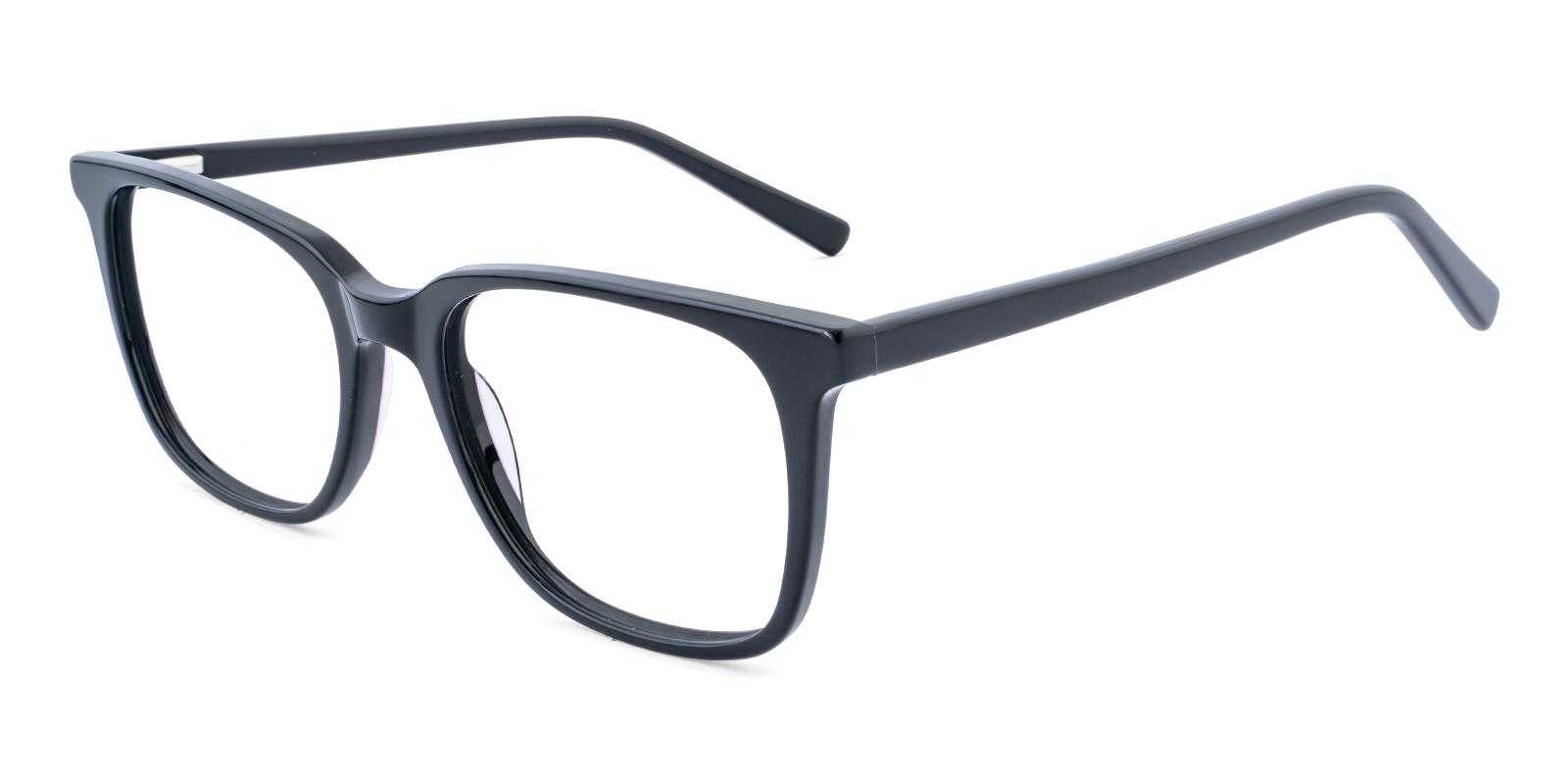 Canton Black Acetate Eyeglasses , SpringHinges , UniversalBridgeFit Frames from ABBE Glasses