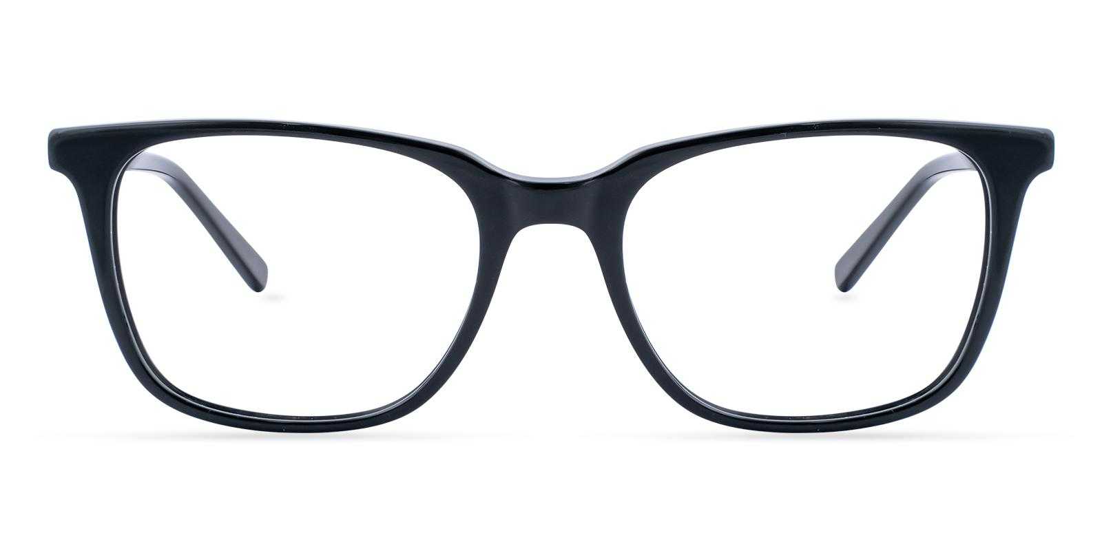Canton Black Acetate Eyeglasses , SpringHinges , UniversalBridgeFit Frames from ABBE Glasses