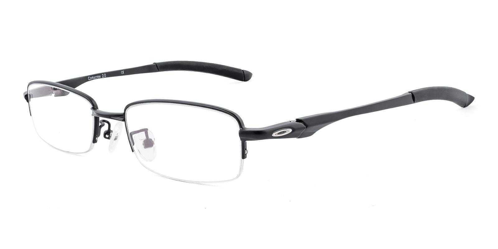 Mattia Black Metal Eyeglasses , SpringHinges , NosePads Frames from ABBE Glasses