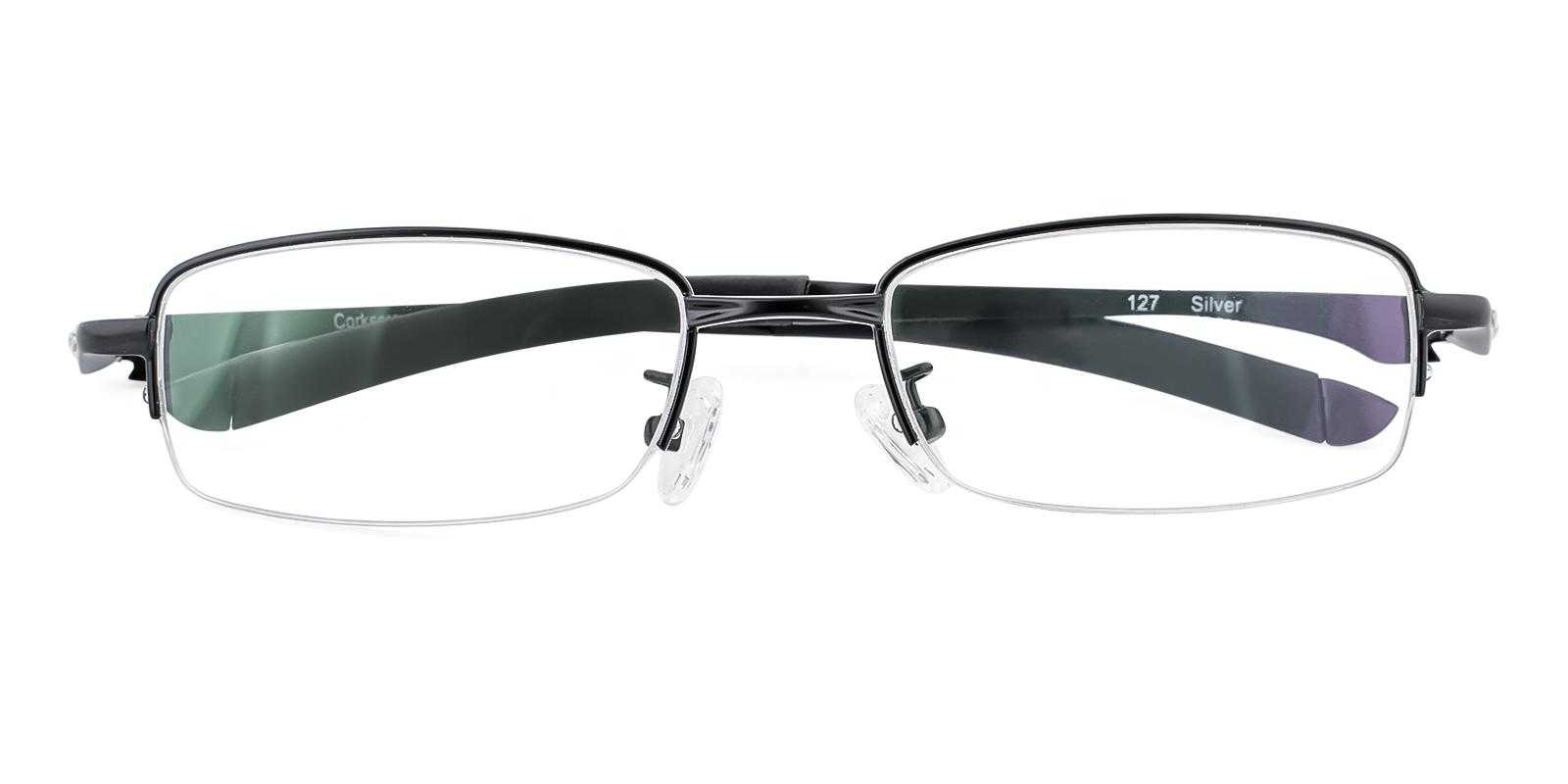 Mattia Black Metal Eyeglasses , SpringHinges , NosePads Frames from ABBE Glasses