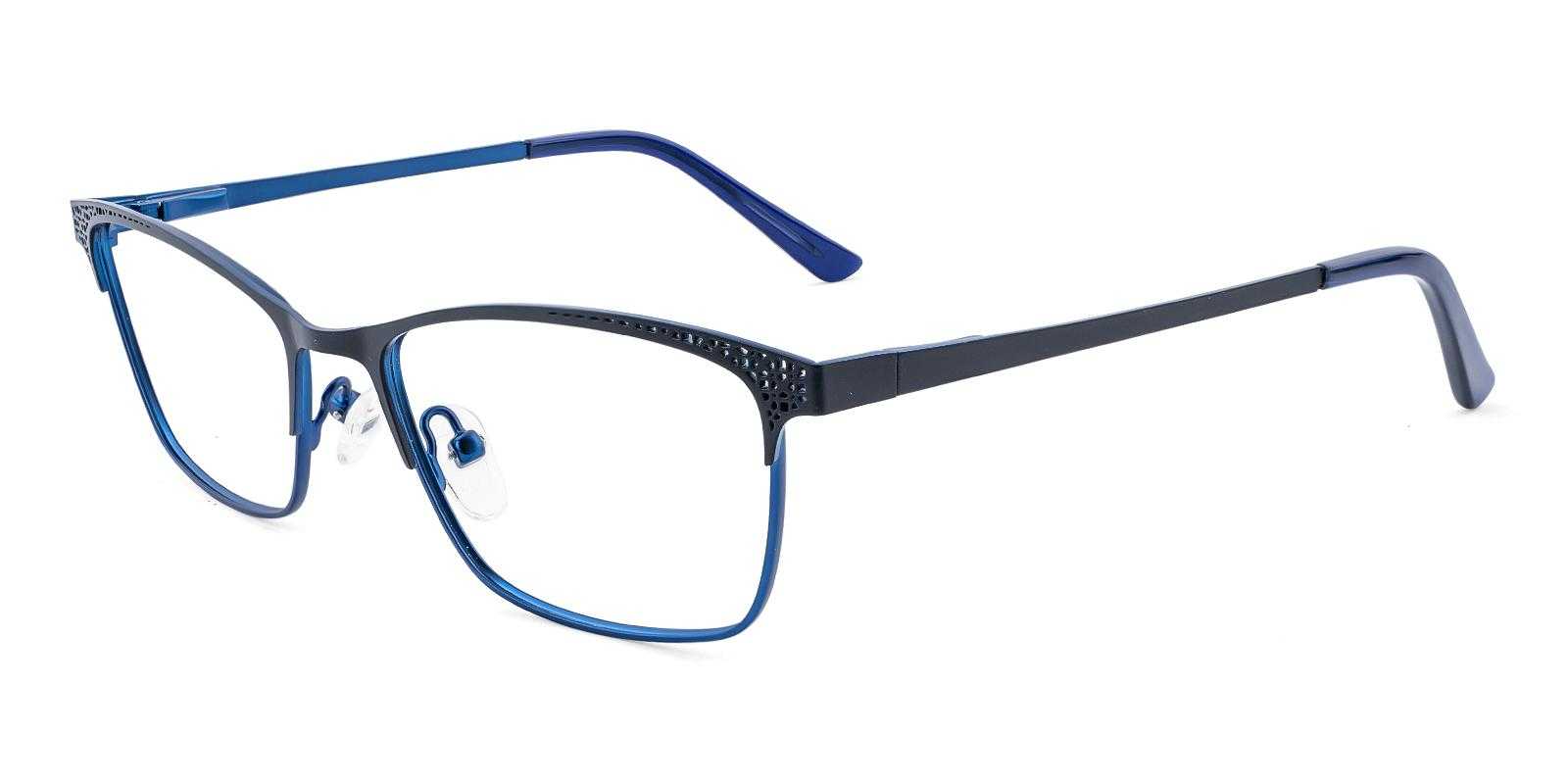 Julip Blue Metal Eyeglasses , SpringHinges , NosePads Frames from ABBE Glasses