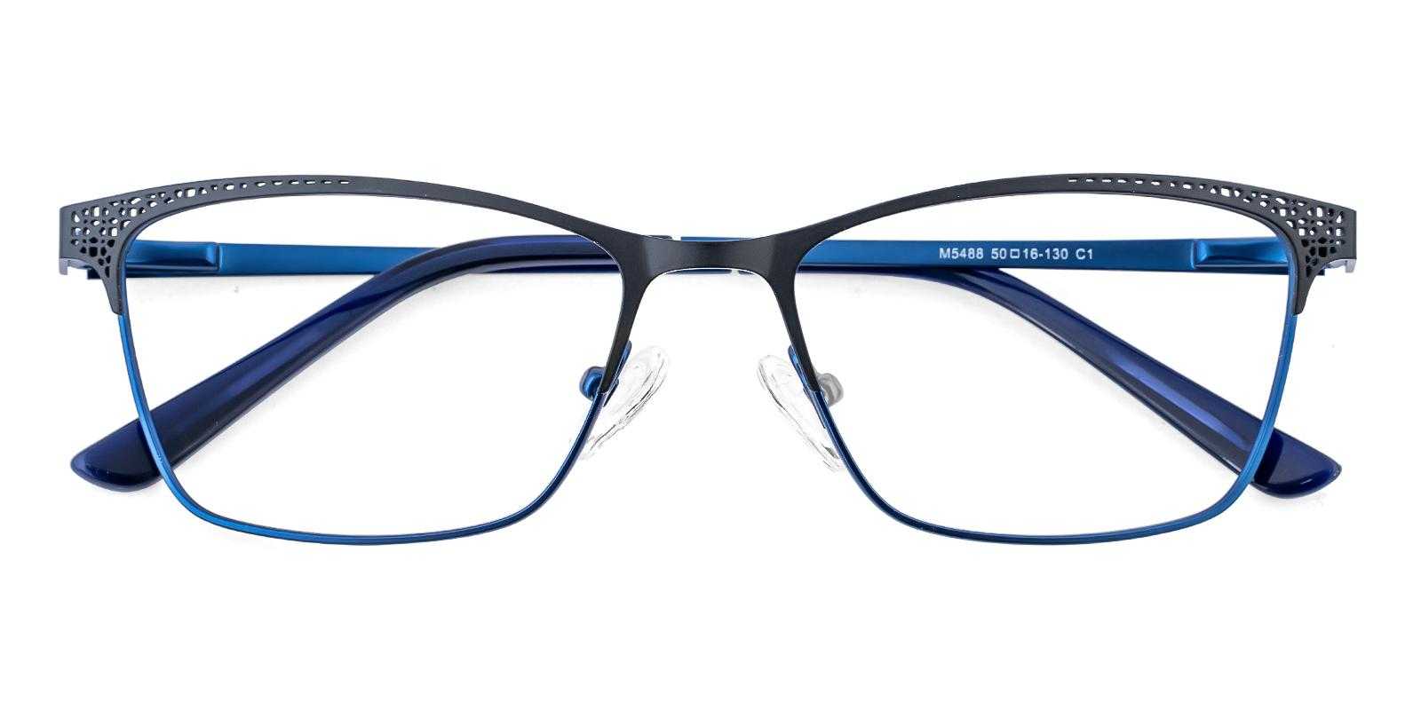 Julip Blue Metal Eyeglasses , SpringHinges , NosePads Frames from ABBE Glasses