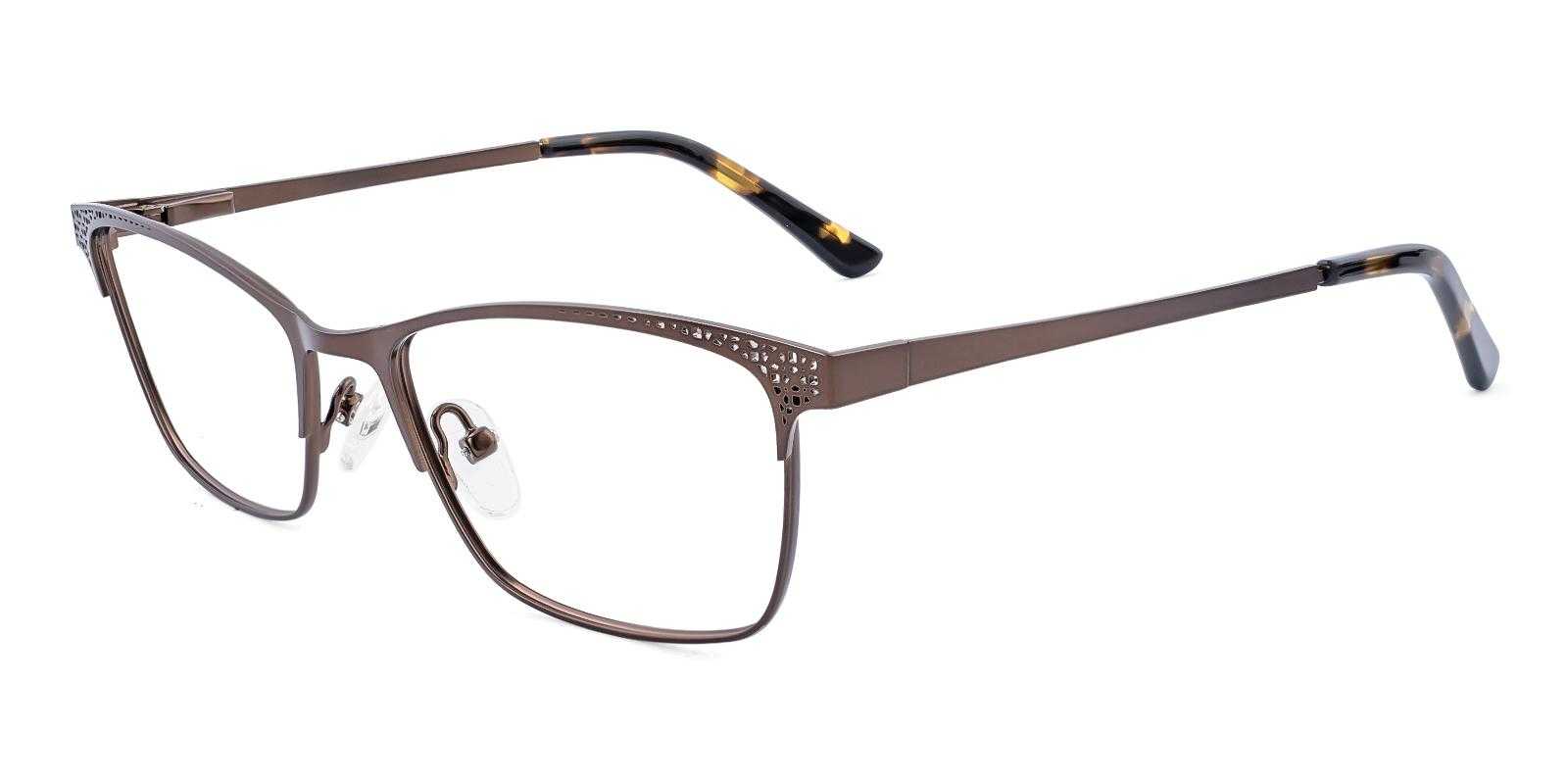 Julip Brown Metal Eyeglasses , SpringHinges , NosePads Frames from ABBE Glasses
