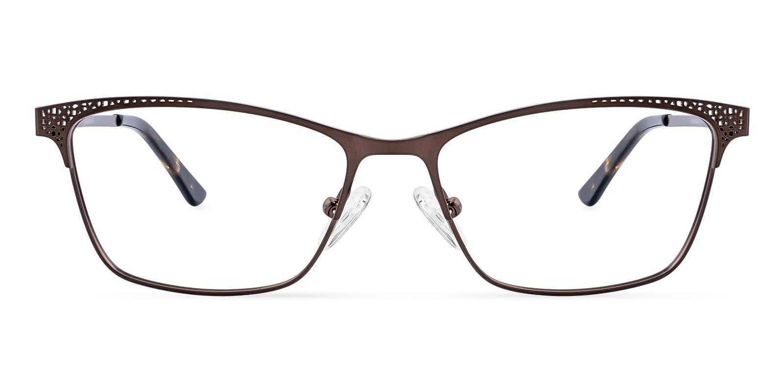 Julip Brown Metal Eyeglasses , SpringHinges , NosePads Frames from ABBE Glasses