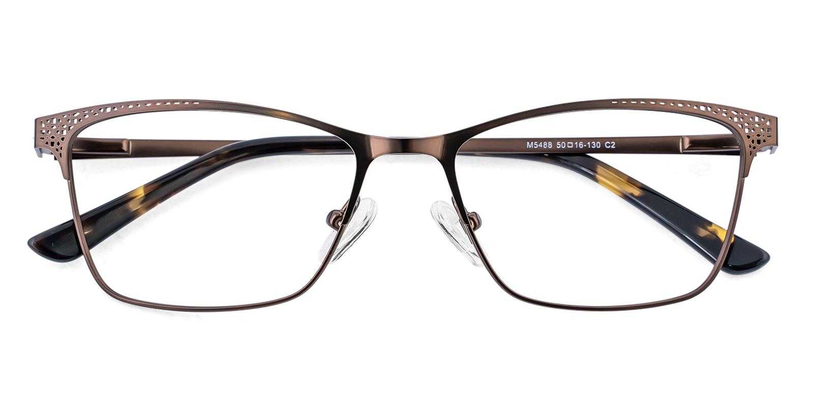 Julip Brown Metal Eyeglasses , SpringHinges , NosePads Frames from ABBE Glasses