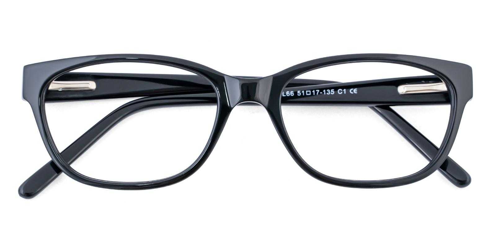 Emory Black Acetate Eyeglasses , SpringHinges , UniversalBridgeFit Frames from ABBE Glasses