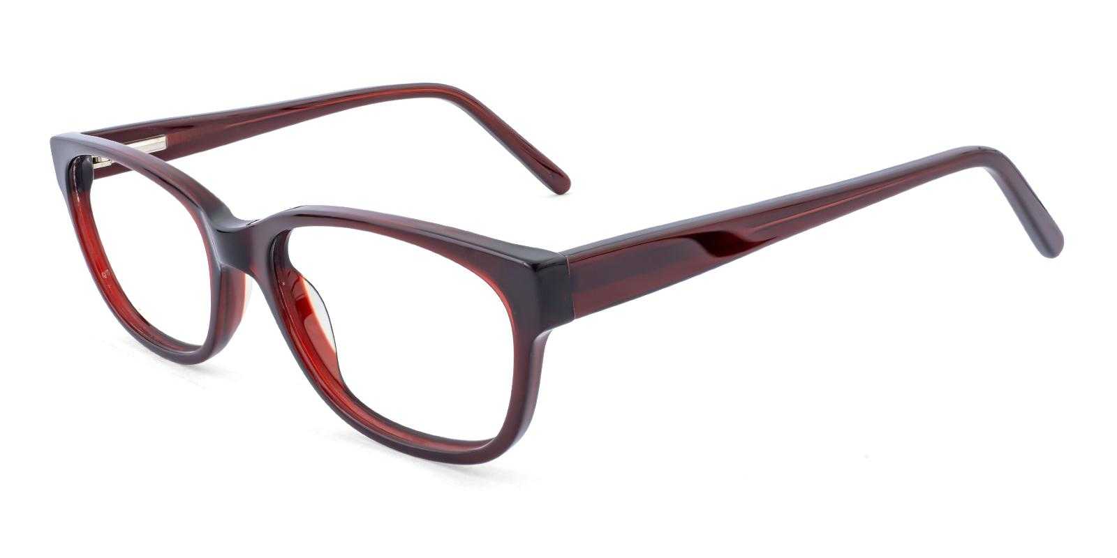 Emory Red Acetate Eyeglasses , SpringHinges , UniversalBridgeFit Frames from ABBE Glasses