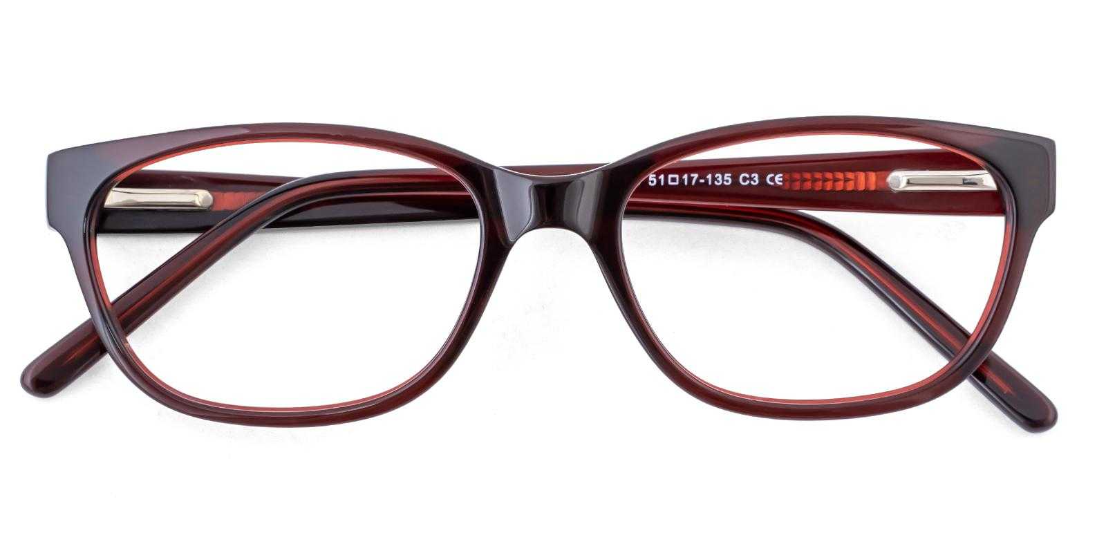 Emory Red Acetate Eyeglasses , SpringHinges , UniversalBridgeFit Frames from ABBE Glasses