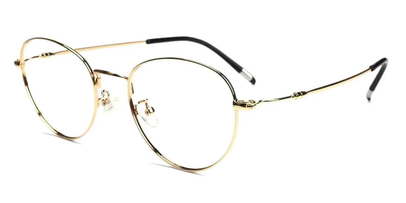 SZA glasses Gold Metal Eyeglasses , Lightweight , NosePads Frames from ABBE Glasses