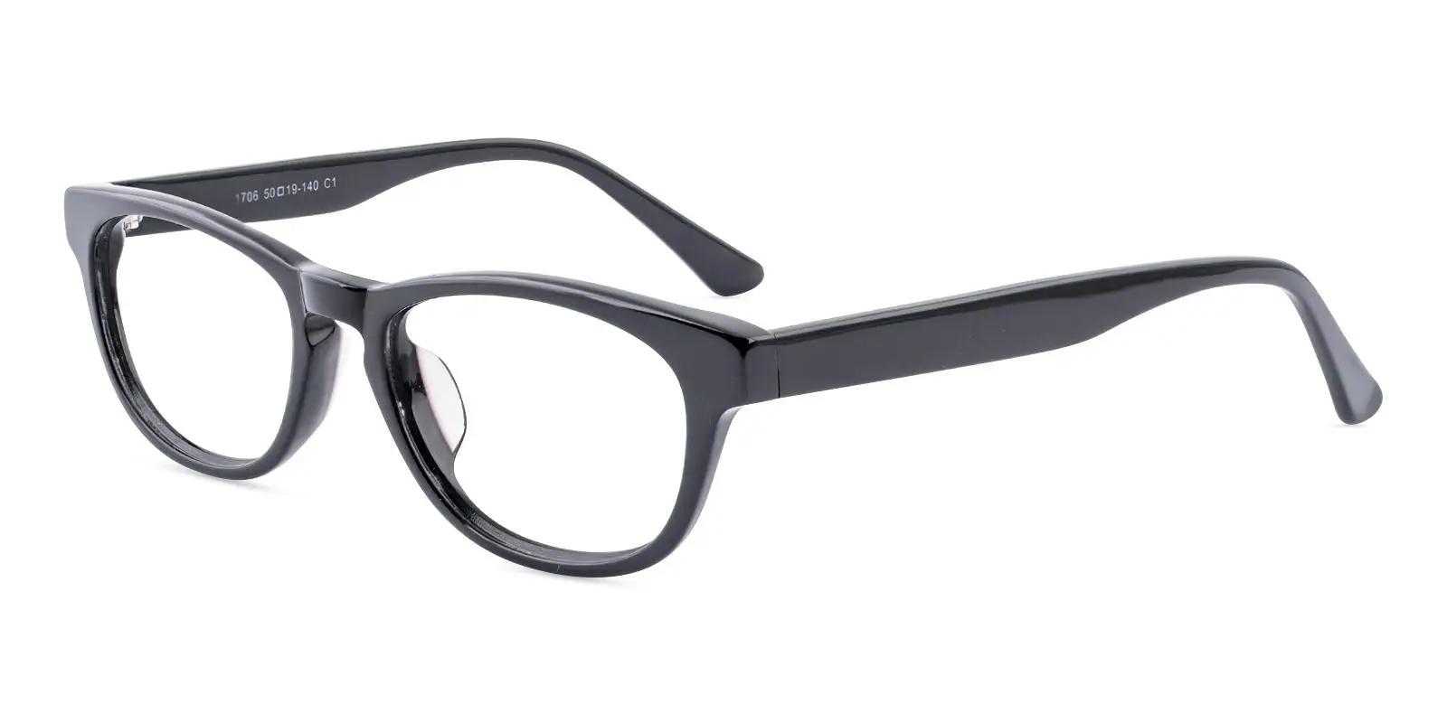 Dua Lipa glasses Black Acetate Eyeglasses , UniversalBridgeFit Frames from ABBE Glasses