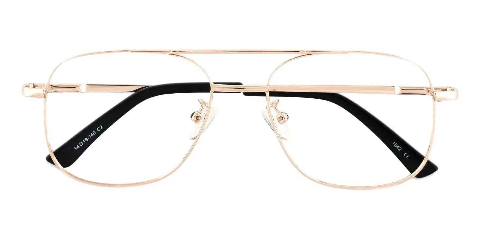 Sydney Sweeney glasses Gold Metal Eyeglasses , NosePads Frames from ABBE Glasses