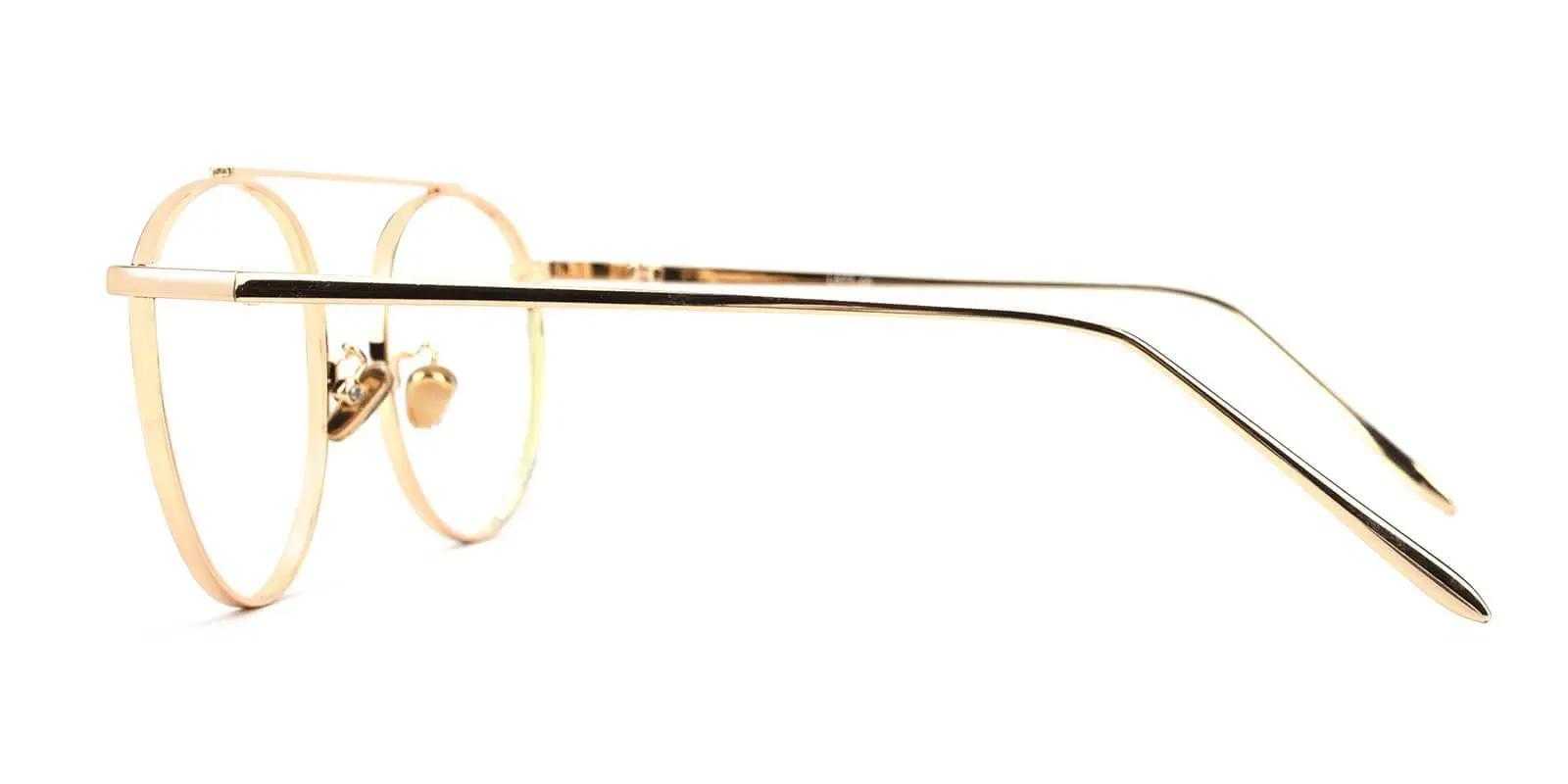 Florence Pugh glasses Gold Metal Eyeglasses , NosePads Frames from ABBE Glasses