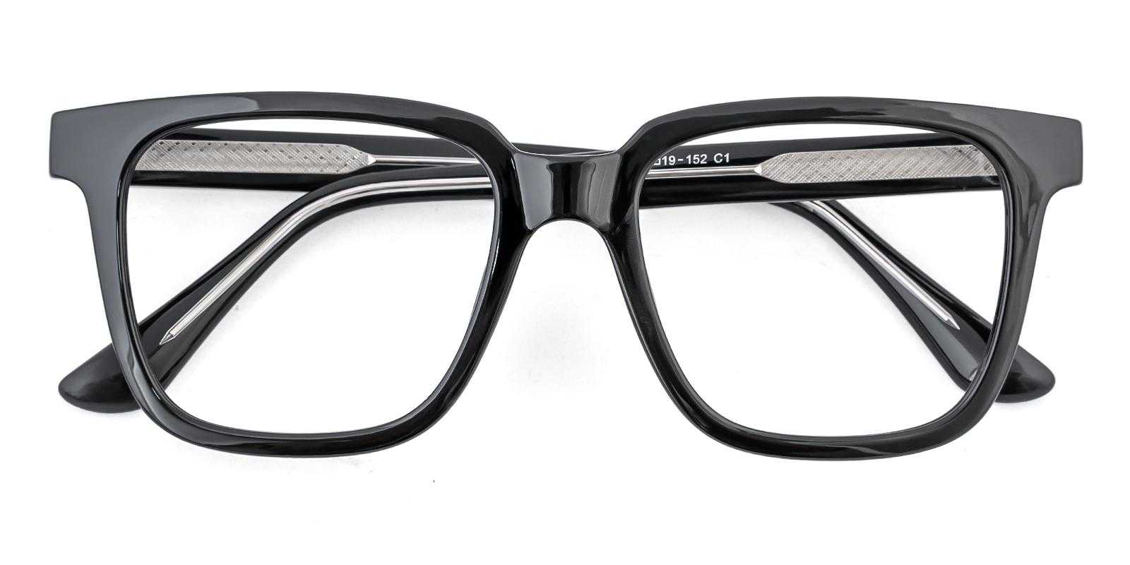Poetic Black Acetate Eyeglasses , UniversalBridgeFit Frames from ABBE Glasses