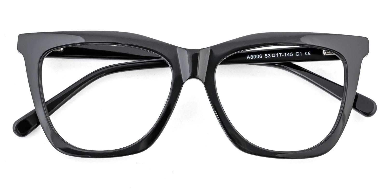 Larkin Black Acetate Eyeglasses , SpringHinges , UniversalBridgeFit Frames from ABBE Glasses