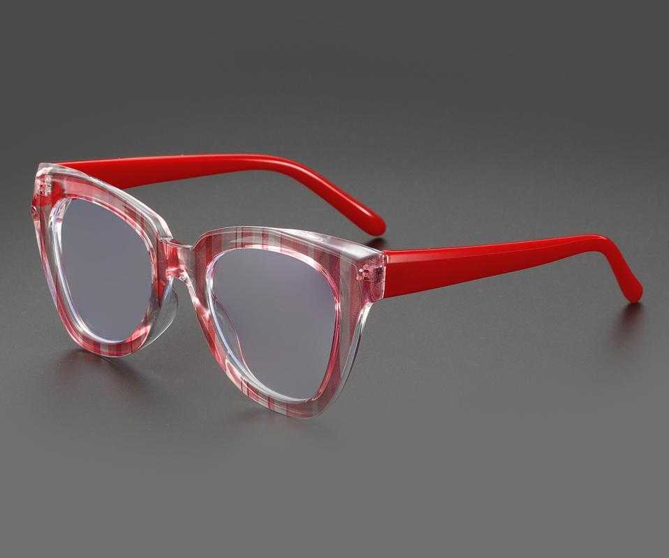 Carbon Red Plastic Eyeglasses , UniversalBridgeFit Frames from ABBE Glasses
