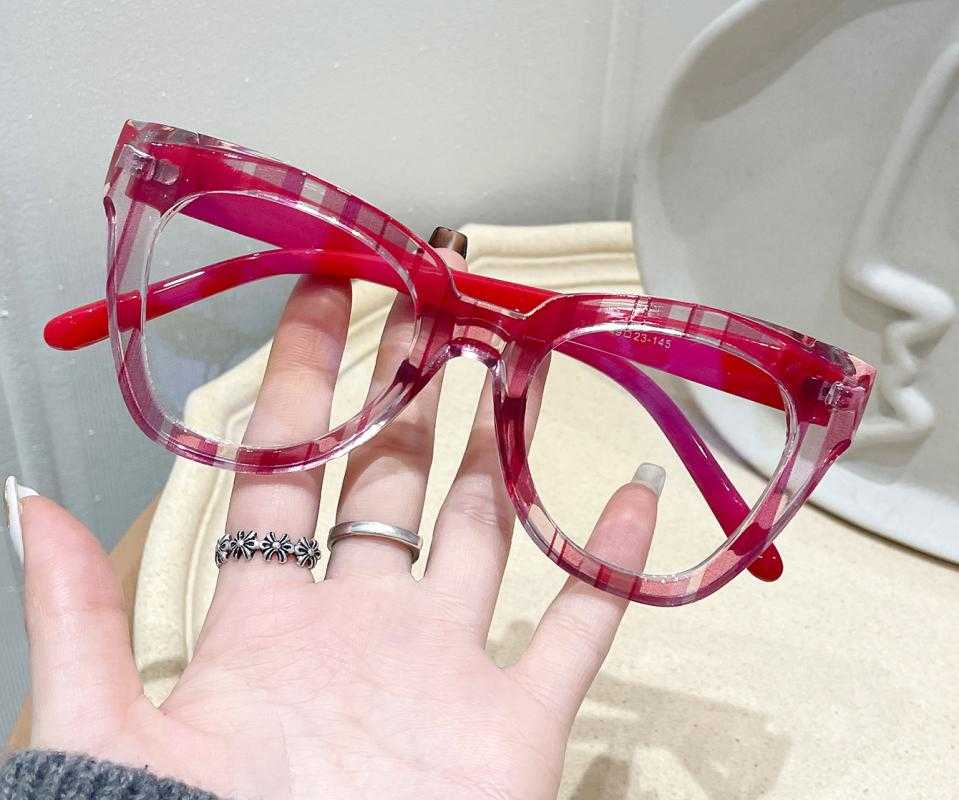 Carbon Red Plastic Eyeglasses , UniversalBridgeFit Frames from ABBE Glasses