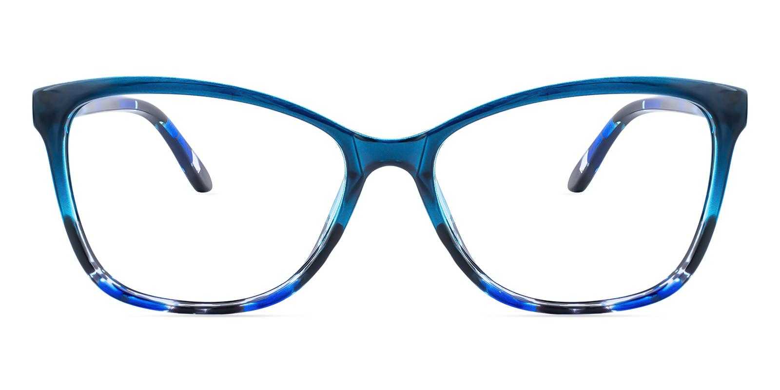 Oakland Blue Plastic Eyeglasses , SpringHinges , UniversalBridgeFit Frames from ABBE Glasses