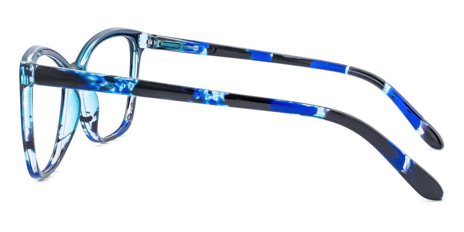 Oakland Blue Plastic Eyeglasses , SpringHinges , UniversalBridgeFit Frames from ABBE Glasses