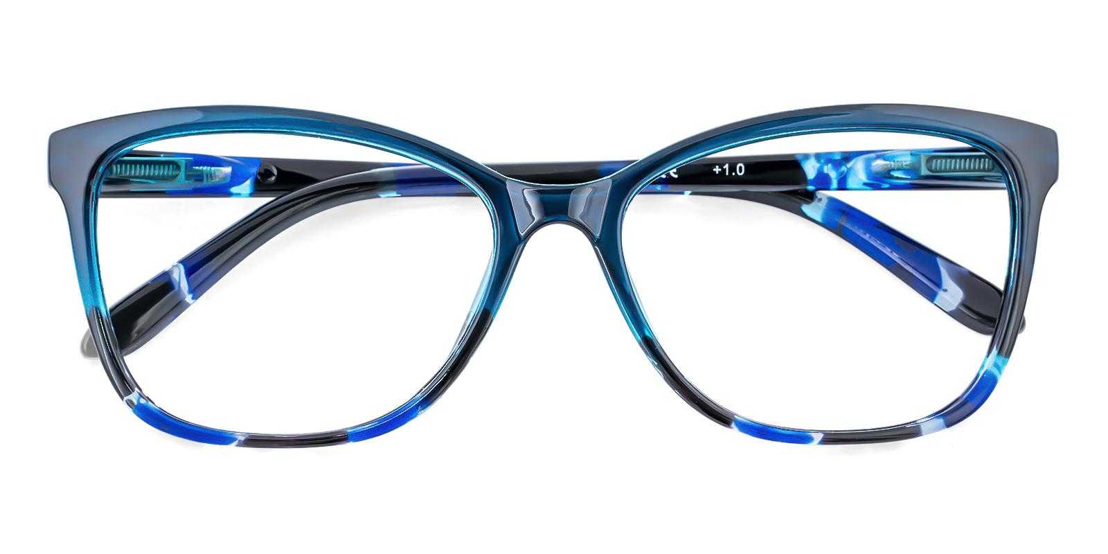 Oakland Blue Plastic Eyeglasses , SpringHinges , UniversalBridgeFit Frames from ABBE Glasses
