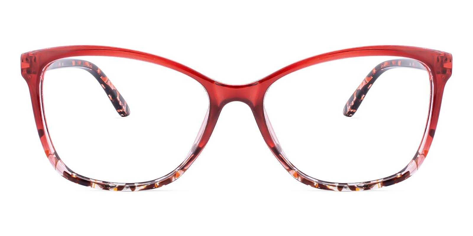 Oakland Red Plastic Eyeglasses , SpringHinges , UniversalBridgeFit Frames from ABBE Glasses