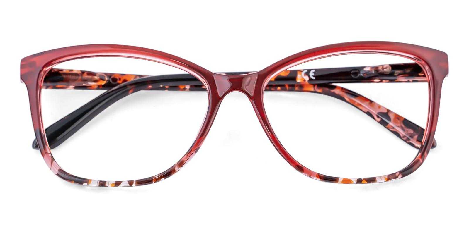 Oakland Red Plastic Eyeglasses , SpringHinges , UniversalBridgeFit Frames from ABBE Glasses
