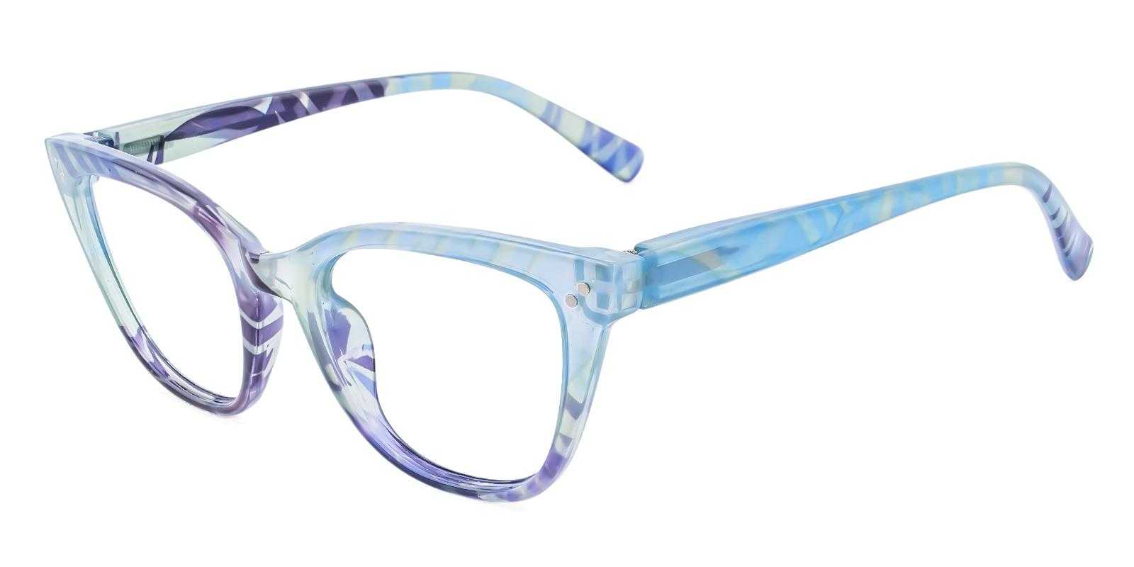 Thursday Blue Plastic Eyeglasses , SpringHinges , UniversalBridgeFit Frames from ABBE Glasses