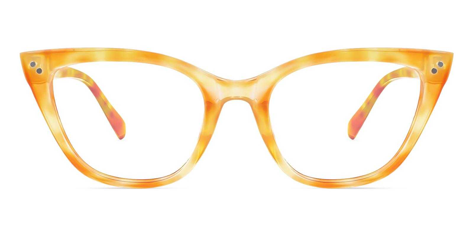 Thursday Yellow Plastic Eyeglasses , SpringHinges , UniversalBridgeFit Frames from ABBE Glasses