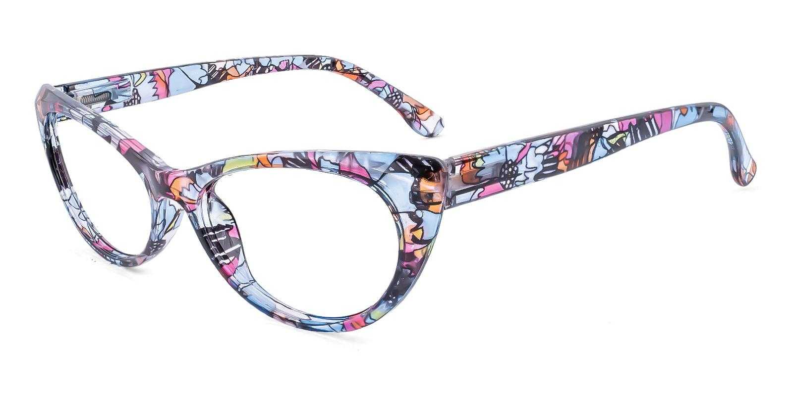 Bruno Blue Plastic Eyeglasses , SpringHinges , UniversalBridgeFit Frames from ABBE Glasses