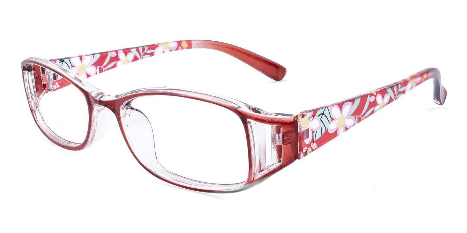 Montague Red Plastic Eyeglasses , UniversalBridgeFit Frames from ABBE Glasses